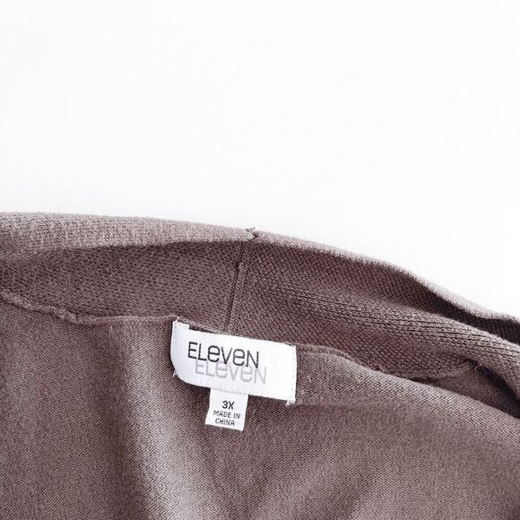 Eleven Eleven Women Open Front Long Sleeve Rayon Blend Cardigan Sweater Olive 3X - Picture 4 of 8